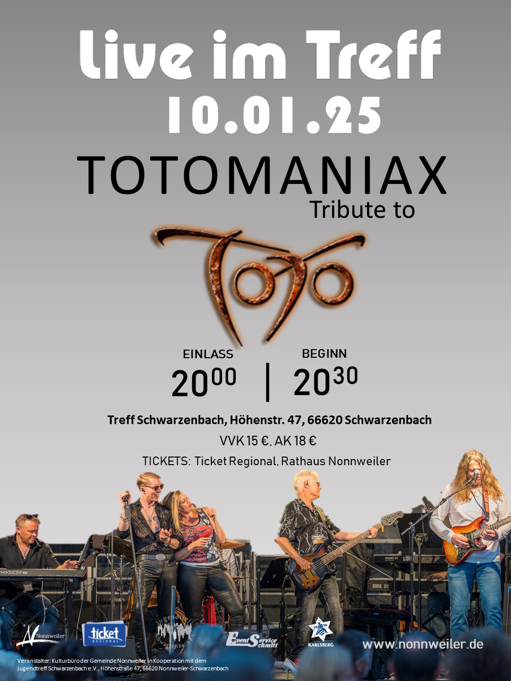 Totomaniax – ein Abend voller Toto-Hits in Schwarzenbach